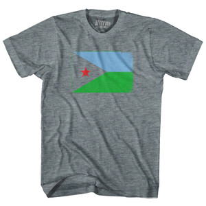 Djibouti Country Flag Womens Tri-Blend Junior Cut T-Shirt - Athletic Grey