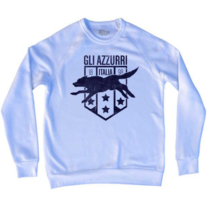 Italy Azzuri Wolf Adult Tri-Blend Sweatshirt - White