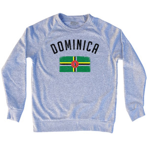 Dominica Country Flag Heritage Adult Tri-Blend Sweatshirt - Heather Grey Dominica Country Flag Heritage Adult Tri-Blend Sweatshirt - Heather Grey