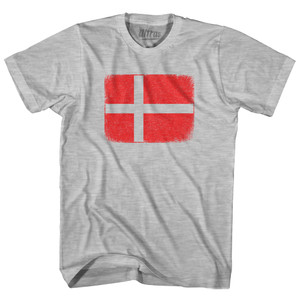 Denmark Country Flag Adult Cotton T-shirt - Grey Heather Denmark Country Flag Adult Cotton T-shirt - Grey Heather