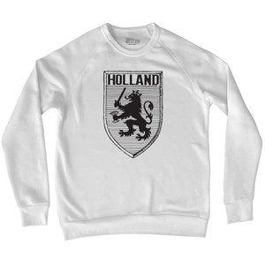 Holland Shield Adult Tri-Blend Sweatshirt - White