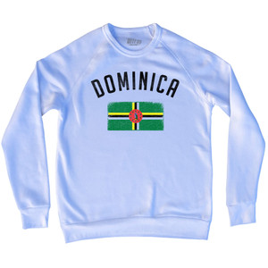 Dominica Country Flag Heritage Adult Tri-Blend Sweatshirt - White Dominica Country Flag Heritage Adult Tri-Blend Sweatshirt - White