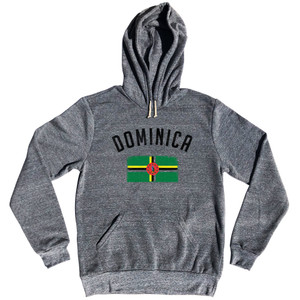 Dominica Country Flag Heritage Tri-Blend Hoodie - Athletic Grey