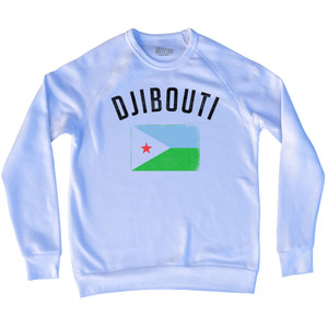 Djibouti Country Flag Heritage Adult Tri-Blend Sweatshirt - White Djibouti Country Flag Heritage Adult Tri-Blend Sweatshirt - White