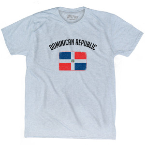 Dominican Republic Country Flag Heritage Adult Tri-Blend T-shirt - Athletic White Dominican Republic Country Flag Heritage Adult Tri-Blend T-shirt - Athletic White