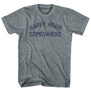 Happy Hour Somewhere Womens Tri-Blend Junior Cut T-Shirt - Athletic Grey Happy Hour Somewhere Womens Tri-Blend Junior Cut T-Shirt - Athletic Grey