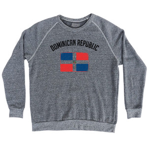 Dominican Republic Country Flag Heritage Adult Tri-Blend Sweatshirt - Athletic Grey