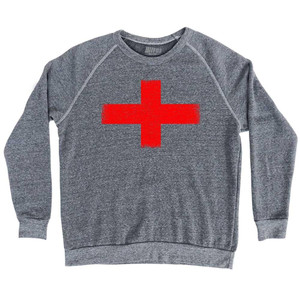 England Flag Adult Tri-Blend Sweatshirt - Athletic Grey