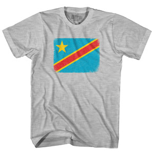 DR Congo Country Flag Youth Cotton T-shirt - Grey Heather