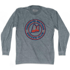 Toronto Metros Soccer Club Adult Tri-Blend Long Sleeve T-Shirt - Athletic Grey