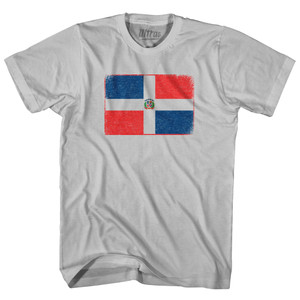 Dominican Republic Country Flag Adult Cotton T-shirt - Cool Grey