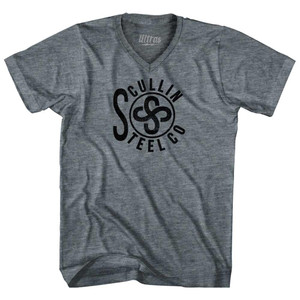 Scullin Steel Co Tri-Blend V-Neck Womens Junior Cut T-Shirt - Athletic Grey Scullin Steel Co Tri-Blend V-Neck Womens Junior Cut T-Shirt - Athletic Grey