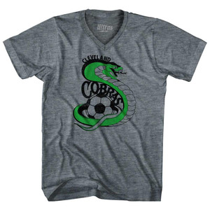 Cleveland Cobras Tri-Blend V-Neck Womens Junior Cut T-Shirt - Athletic Grey Cleveland Cobras Tri-Blend V-Neck Womens Junior Cut T-Shirt - Athletic Grey