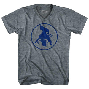 San Diego Toros Tri-Blend V-Neck Womens Junior Cut T-Shirt - Athletic Grey
