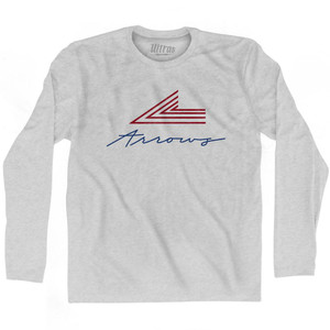 New York Arrows Cursive Adult Cotton Long Sleeve T-Shirt - Grey Heather New York Arrows Cursive Adult Cotton Long Sleeve T-Shirt - Grey Heather