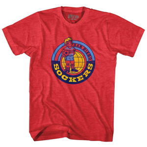 San Diego Sockers Adult Tri-Blend T-Shirt-Heather Red