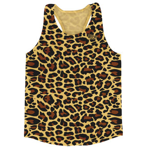 Cheetah Print Running Tank Top Racerback Track and Cross Country Singlet Jersey Made In USA - Yellow Cheetah Print Running Tank Top Racerback Track and Cross Country Singlet Jersey Made In USA - Yellow