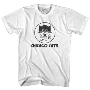 Chicago Cats Black Arts Womens Cotton Junior Cut T-Shirt - White