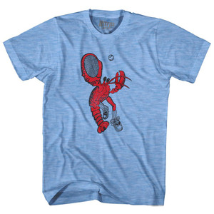 Boston Tennis Lobster Adult Tri-Blend T-Shirt - Athletic Blue