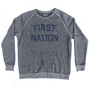 First Nation Adult Tri-Blend Sweatshirt - Athletic Grey