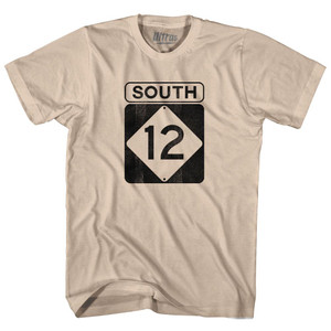 North Carolina Outer Banks Road Sign South 12 Adult Cotton T-Shirt-Creme North Carolina Outer Banks Road Sign South 12 Adult Cotton T-Shirt-Creme