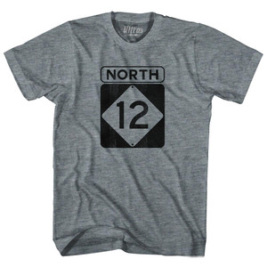 North Carolina Outer Banks Road Sign North 12 Adult Tri-Blend T-Shirt - Athletic Grey North Carolina Outer Banks Road Sign North 12 Adult Tri-Blend T-Shirt - Athletic Grey
