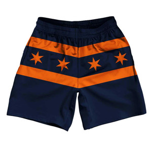 Chicago Flag Navy & Orange Athletic Running Fitness Exercise Shorts 7" Inseam Made in USA - Navy & Orange Chicago Flag Navy & Orange Athletic Running Fitness Exercise Shorts 7" Inseam Made in USA - Navy & Orange