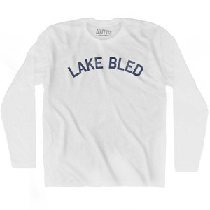 Lake Bled Adult Cotton Long Sleeve T-Shirt - White