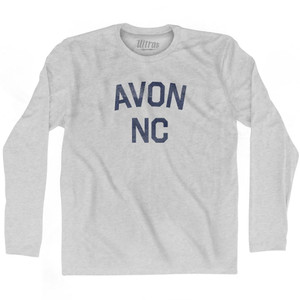Avon Nc Adult Cotton Long Sleeve T-Shirt - Grey Heather
