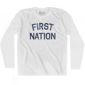 First Nation Adult Cotton Long Sleeve T-Shirt - White