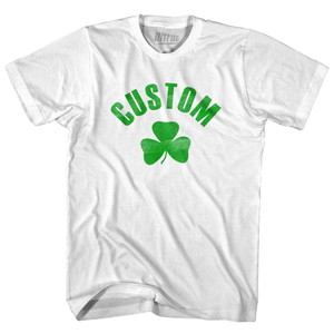 Custom Shamrock Adult Cotton T-Shirt - White