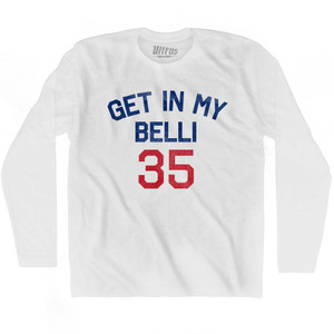 Get In My Belli 35  Adult Cotton Long Sleeve T-Shirt - White