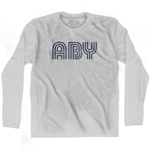 Albany ABY Airport Adult Cotton Long Sleeve T-shirt - Grey Heather Albany ABY Airport Adult Cotton Long Sleeve T-shirt - Grey Heather