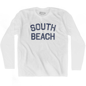South Beach Adult Cotton Long Sleeve T-Shirt - White