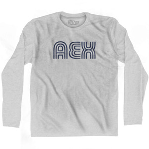 Alexandria AEX Airport Adult Cotton Long Sleeve T-shirt - Grey Heather