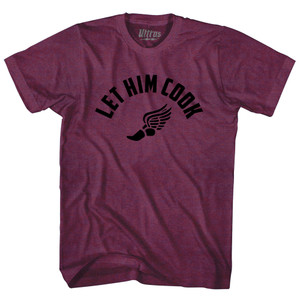 Let Him Cook Track Wings Adult Tri-Blend T-shirt - Athletic Cranberry Let Him Cook Track Wings Adult Tri-Blend T-shirt - Athletic Cranberry