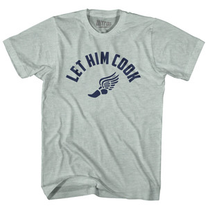 Let Him Cook Track Wings Adult Tri-Blend T-shirt - Athletic Cool Grey