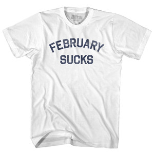 February Sucks Womens Cotton Junior Cut T-Shirt - White