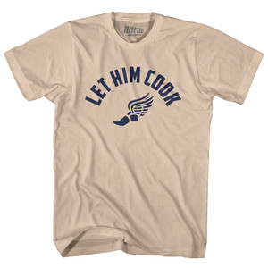 Let Him Cook Track Wings Adult Cotton T-shirt - Creme