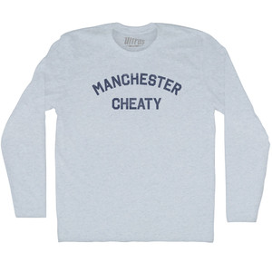 Manchester Cheaty Adult Tri-Blend Long Sleeve T-shirt - Athletic White Manchester Cheaty Adult Tri-Blend Long Sleeve T-shirt - Athletic White