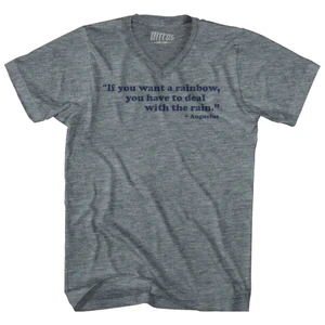 If You Want A Rainbow You Have To Deal With The Rain Augustus Tri-Blend V-neck Womens Junior Cut T-shirt - Athletic Grey