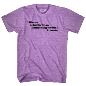 Silence Is Better Than Unmeaning Words Pythagoras Adult Tri-Blend T-shirt - Athletic Purple