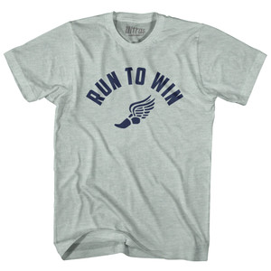 Run To Win Track Wings Adult Tri-Blend T-shirt-Athletic Cool Grey
