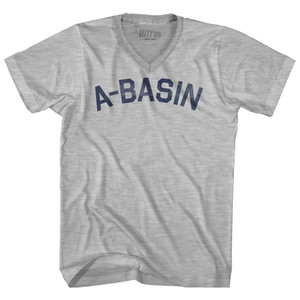 A Basin Adult Cotton V-neck T-shirt - Grey Heather
