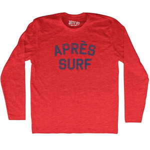 Apres Surf Adult Tri-Blend Long Sleeve T-shirt - Athletic Red