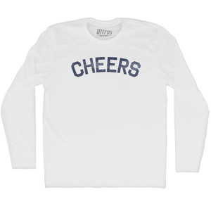 Cheers Adult Cotton Long Sleeve T-shirt-White