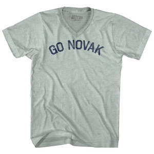 Go Novak Adult Tri-Blend V-neck T-shirt - Athletic Cool Grey