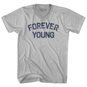 Forever Young Adult Tri-Blend V-neck T-shirt-Cool Grey