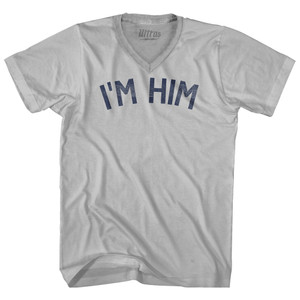 I'm Him Adult Tri-Blend V-neck T-shirt - Cool Grey