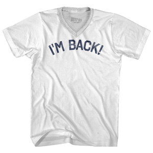 I'm Back Adult Tri-Blend V-neck T-shirt - White